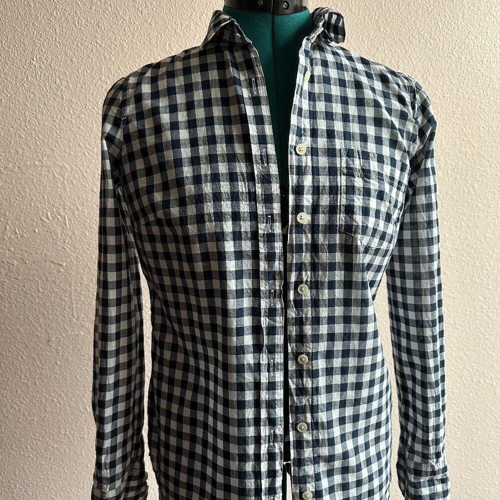 J. Crew Black And White  Cotton Gingham Shirt Women Size XXS